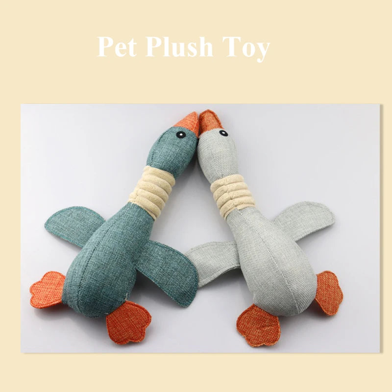 Cute Dog Plush Toys Pet Duck Squeak Training Toy for Puppy Sound Wild Goose Chew Squeaky Toy for Dogs Teeth Cleaning