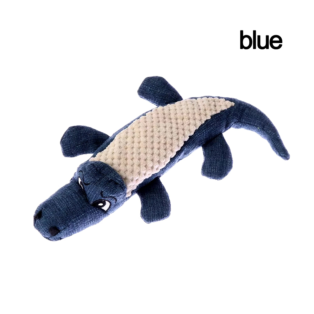 Pet Dog Toy Linen Plush Crocodile Animal Toy Dog Chew Squeaky Noise Toy Cleaning Teeth Supplies Toy Tough Interactive Doll