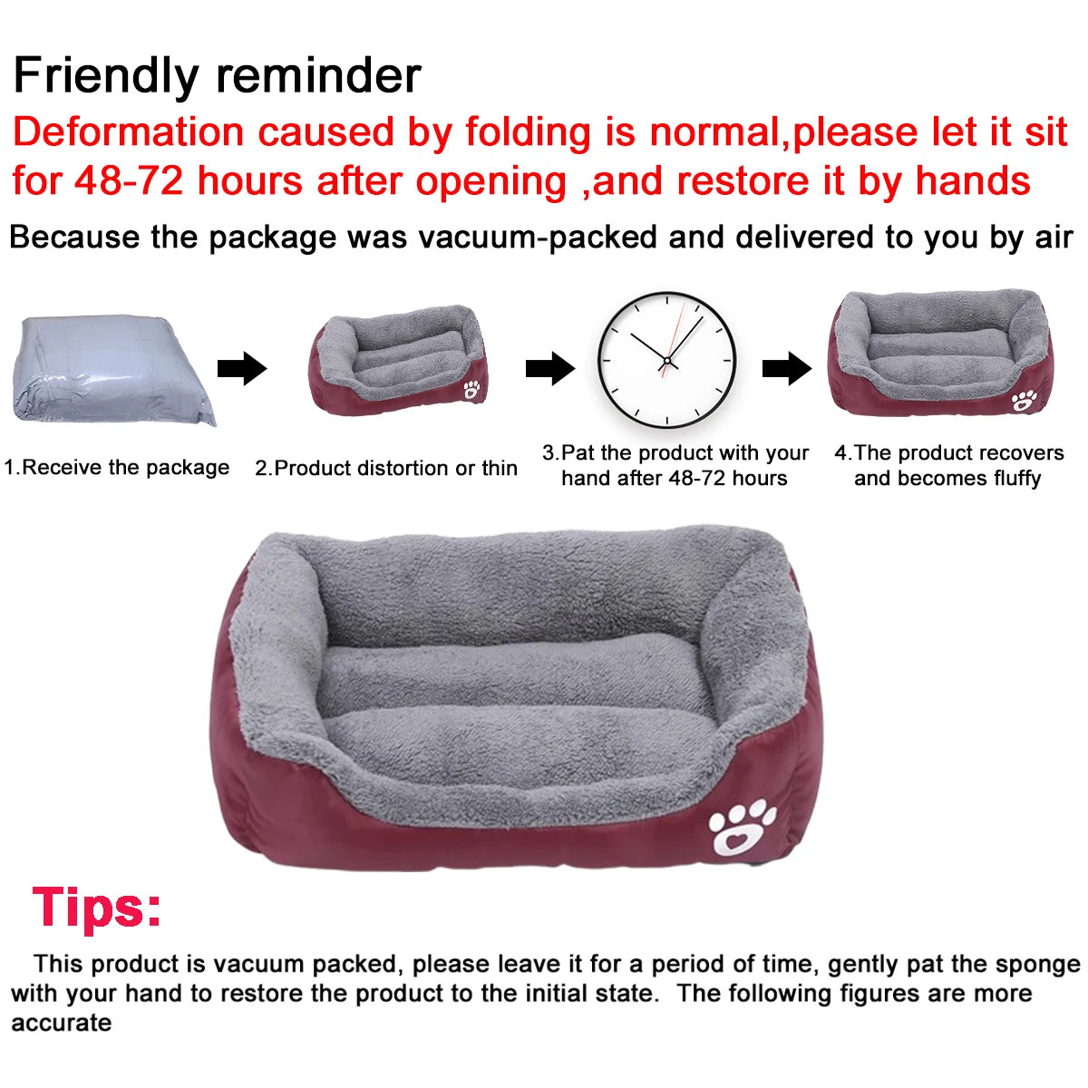 Square Large Dog Bed Soft Cat Sleeping Mat Warm Basket for Dog Waterproof Pet House for Small Dog Cushion Cat