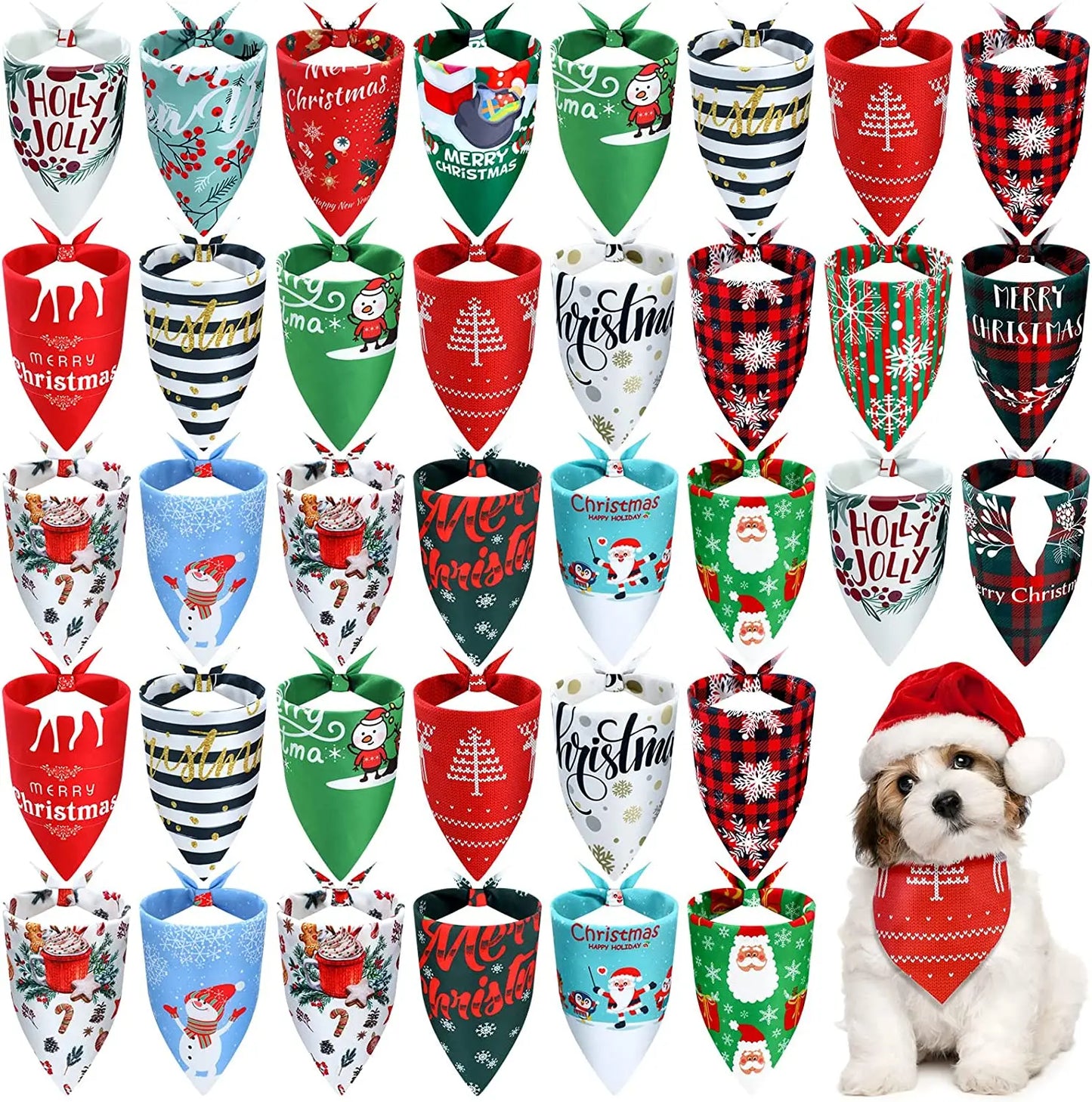 20 Pcs Christmas Dog Bandana Thanksgiving Dog Triangle Scarfs Halloween Dog Bibs Bandanas for Dog Accessoires