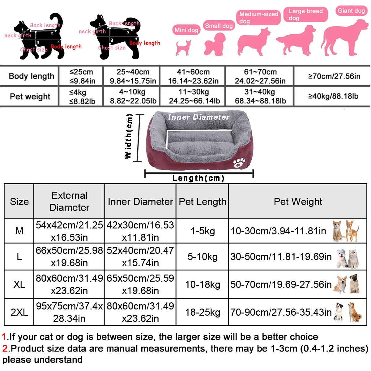 Square Large Dog Bed Soft Cat Sleeping Mat Warm Basket for Dog Waterproof Pet House for Small Dog Cushion Cat