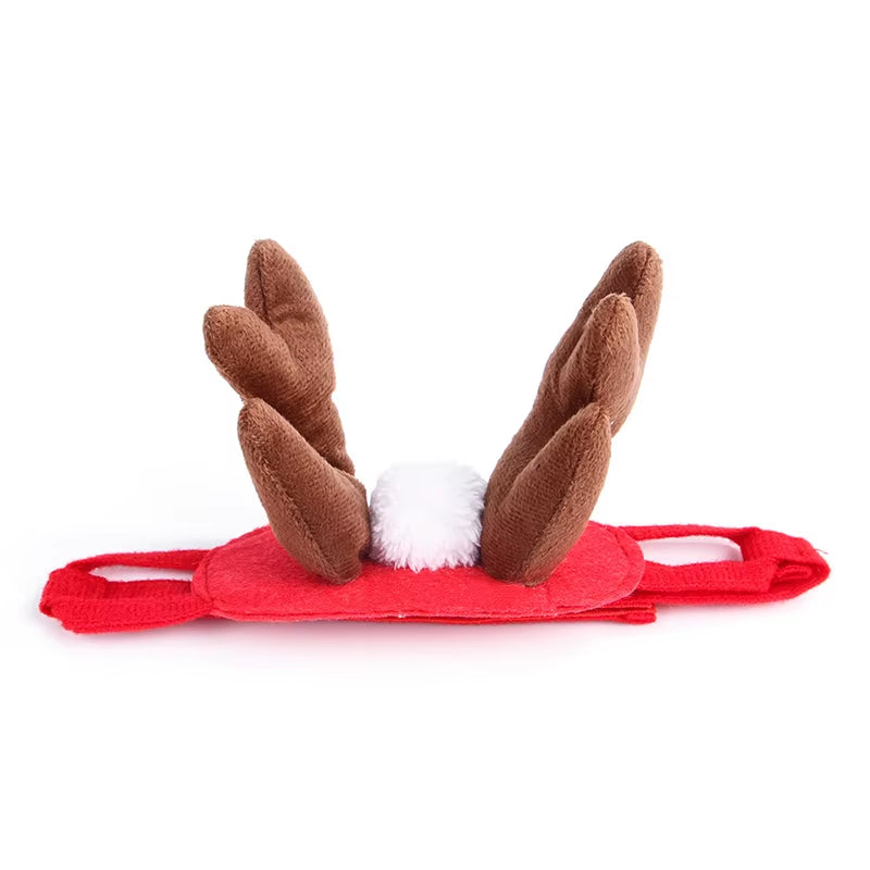 Christmas Pet Supplies Plush Xmas Hat Antlers Headband Pearl Crown Scarf for Cat Dog Festival Cosplay Party New Year Decorate