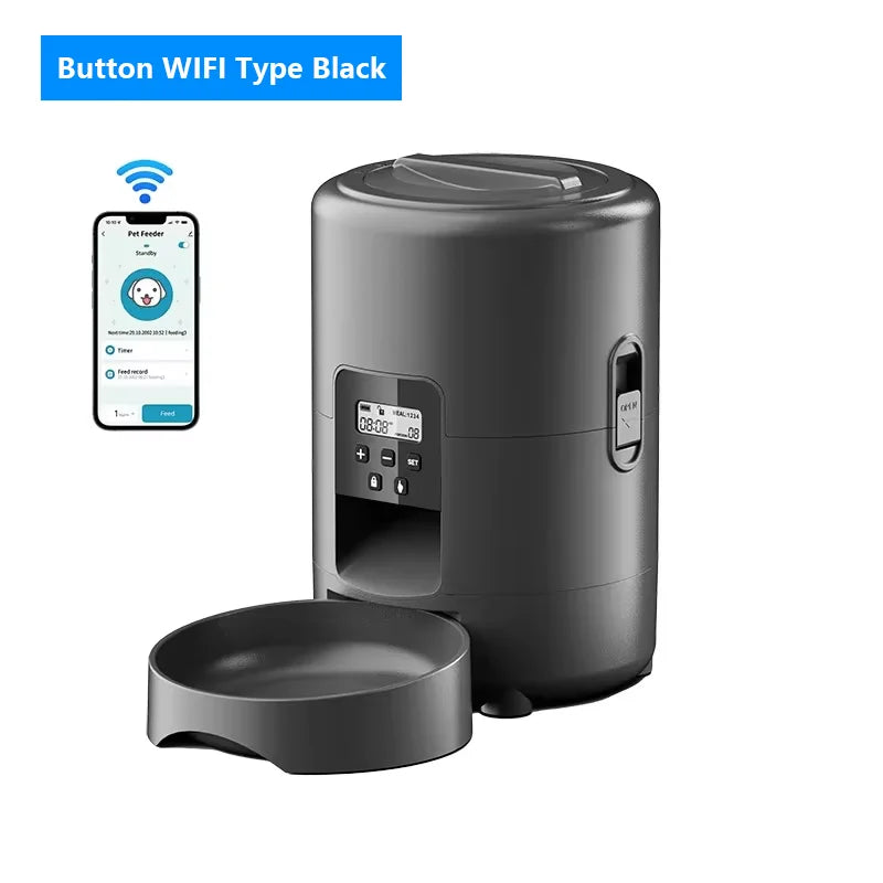 2L APP Control Automatic Pet Feeder Button Version Auto Cat Food Dispenser Smart Control Pet Feeder for Cats Dog Dry Food Bowl