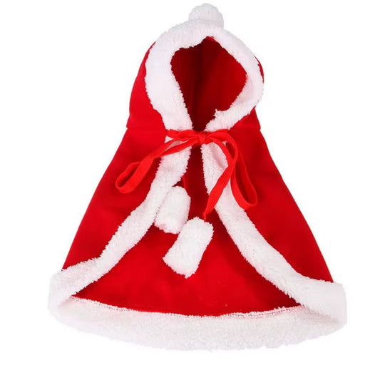 Cat Costume Santa Cosplay Funny Transformed Cat/Dog Pet Christmas Cape Dress up Clothes Red Scarf Cloak Props Decor