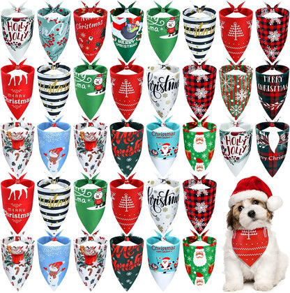 20 Pcs Christmas Dog Bandana Thanksgiving Dog Triangle Scarfs Halloween Dog Bibs Bandanas for Dog Accessoires