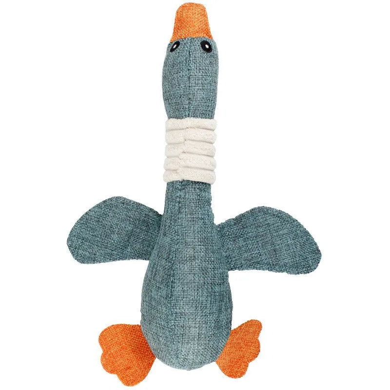 Cute Dog Plush Toys Pet Duck Squeak Training Toy for Puppy Sound Wild Goose Chew Squeaky Toy for Dogs Teeth Cleaning
