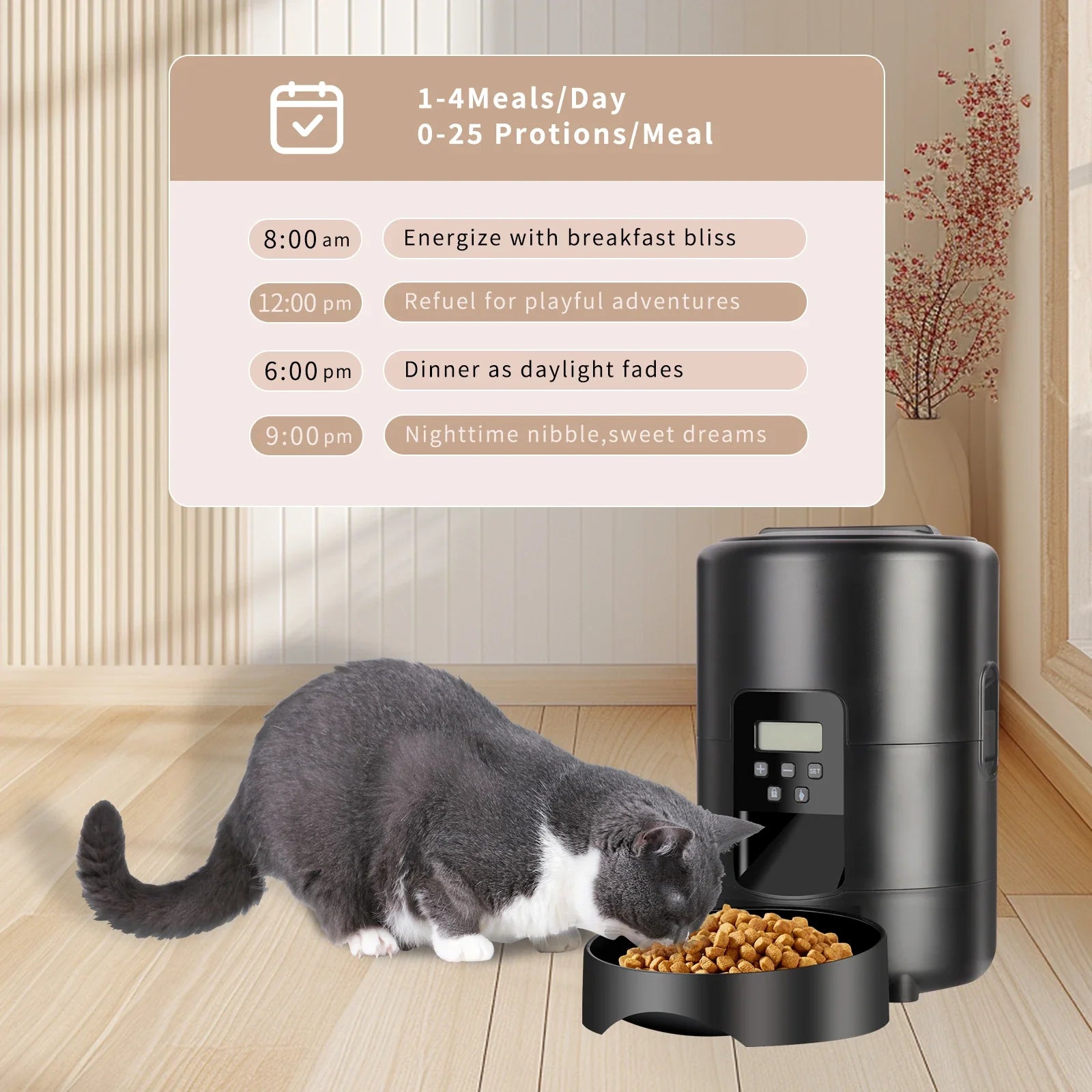 2L APP Control Automatic Pet Feeder Button Version Auto Cat Food Dispenser Smart Control Pet Feeder for Cats Dog Dry Food Bowl