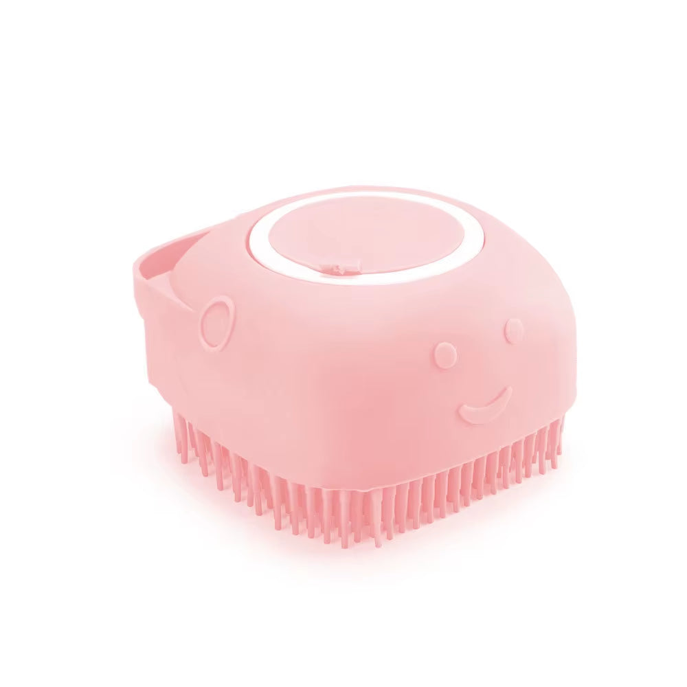 Hot Silicone Pet Bath Brush for Puppy Dogs, 2 in 1 Pet Bath Brush Soft Silicone Pet Massage Shampoo Dispenser