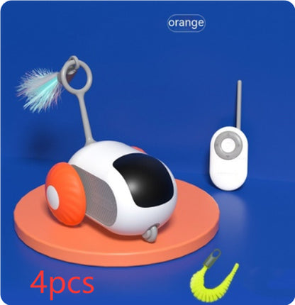 Remote Control Interactive Cat Car Toy USB Charging Chasing Automatic Self-Moving Remote Smart Control Car Interactive Cat Toy Pet Products